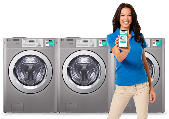 wash-connect woman with app